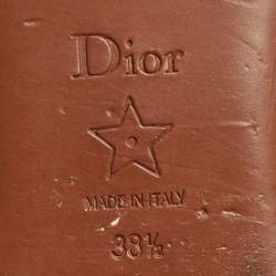 Pre Owned Dior Green Leather 30 Montaigne Flat Sandals Size 38.5