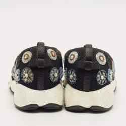 Pre Owned Dior Black Mesh Embellished Fusion Sneakers Size 38