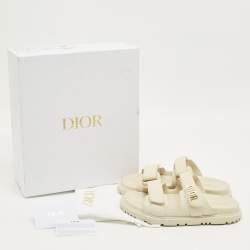 Pre Owned Dior Cream Leather DiorAct Flat Sandals Size 38