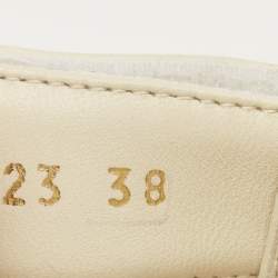 Pre Owned Dior Cream Leather DiorAct Flat Sandals Size 38