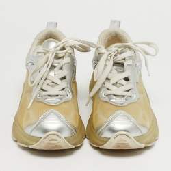 Pre Owned Dior Two Tone Jelly and Leather Vibe Lace Up Sneakers Size 37