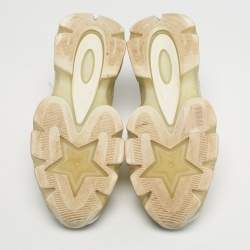 Pre Owned Dior Two Tone Jelly and Leather Vibe Lace Up Sneakers Size 37