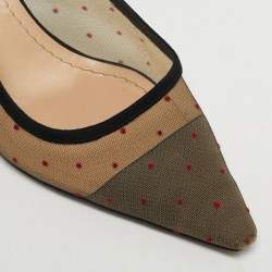 Pre Owned Dior Black Suede And Mesh J'Adior Pointed Toe Slingback Pumps Size 39