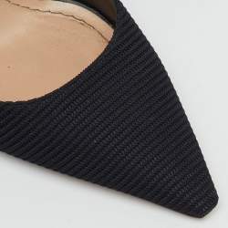 Pre Owned Dior Black Technical Fabric J'Adior Pointed Toe Slingback Pumps Size 39.5