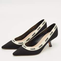 Pre Owned Dior Black Knit Fabric J'Adior Pumps Size 38