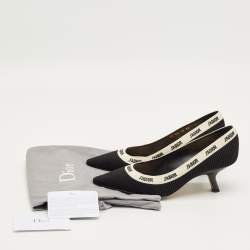 Pre Owned Dior Black Knit Fabric J'Adior Pumps Size 38