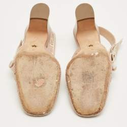Pre Owned Dior Beige Fabric D-moi Slingback Pumps Size 39