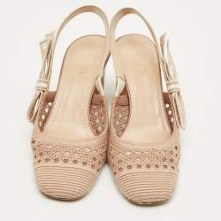 Pre Owned Dior Beige Fabric D-moi Slingback Pumps Size 39