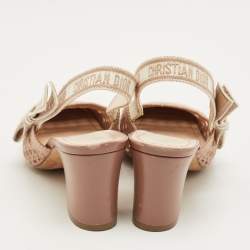 Pre Owned Dior Beige Fabric D-moi Slingback Pumps Size 39