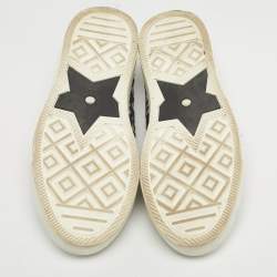 Pre Owned Dior Navy Blue/White Embroidered Canvas Walk'n'Dior Low Top Sneakers Size 38.5