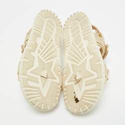 Pre Owned Dior DiorAct Size 41 Gold Leather Slingback Sandals