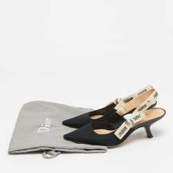 مملوكة م سبقًا Dior J'adior Size 37 Black Canvas and Fabric Pumps