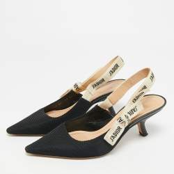 مملوكة مسبقًا Dior J'adior Size 37 Black Canvas and Fabric Pumps