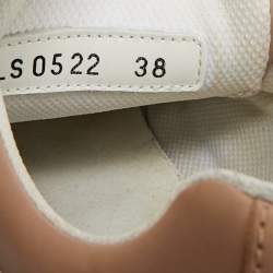 Pre Owned Dior Beige Leather D-star Lace Up Sneakers Size 38