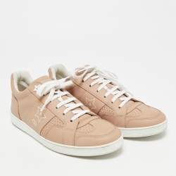 Pre Owned Dior Beige Leather D-star Lace Up Sneakers Size 38