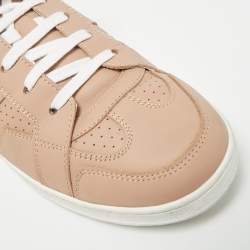 Pre Owned Dior Beige Leather D-star Lace Up Sneakers Size 38