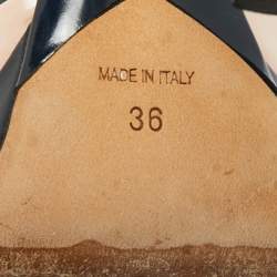 مملوكة مسبقًا حذاء كعب عالي ديور جلد متعدد الألوان بنعل مربع سميك مقاس 36