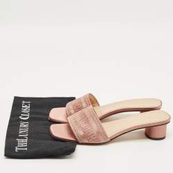 مملوكة مسبقًا صندل سلايد ديور دوي ساتان وردي مقاس 38