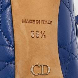 مملوكة مسبقًا حذاء كعب عالي ديور جلد لامع وجلد كاناج بيج مزين فيونكة مقدمة مفتوحة نعل سميك مقاس 41