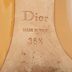 Pre Owned Dior Size 36.5 Beige/Black Patent Leather Pointed Toe Pumps