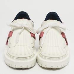 Pre Owned Dior ID Size 39 White/Pink Leather and Rubber Sneakers