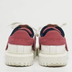 Pre Owned Dior ID Size 39 White/Pink Leather and Rubber Sneakers