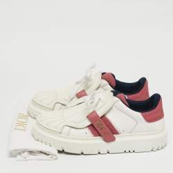 Pre Owned Dior ID Size 39 White/Pink Leather and Rubber Sneakers