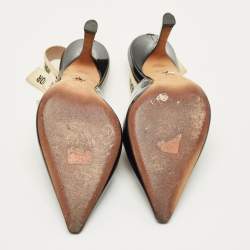 مملوكة مسبقًا Dior J'Adior Size 37.5 Black Patent Leather Slingback Pumps