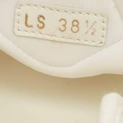 Pre Owned Dior D-Connect Size 38.5 White Fabric and Rubber Flat Sandals