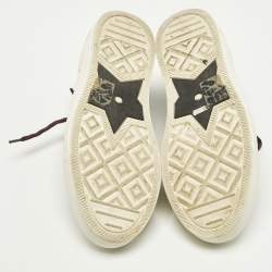 Pre Owned حذاء رياضي ديور قماش محبوك وبرغندي وجلد ووك إن ديور مقاس 38