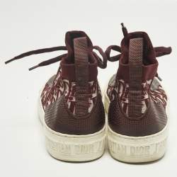 Pre Owned حذاء رياضي ديور قماش محبوك وبرغندي وجلد ووك إن ديور مقاس 38