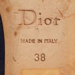 مملوكة مسبقًا Dior Size 38 Two Tone Blue Patent Leather Bow Detail Pointed Toe Ballet Flats