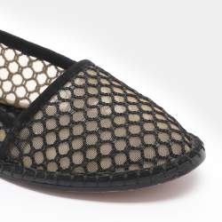 Pre Owned Dior J'Adior Size 35 Black Mesh Ankle Wrap Espadrille Flats