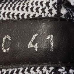 مملوكة مسبقًا حذاء رياضي ديور جوارب قماش محبوك أبيض/أسود عالٍ مقاس 41