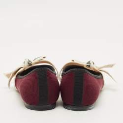 مملوكة مسبقًا Dior J'Adior Size 36.5 Burgundy Fabric Ballet Flats