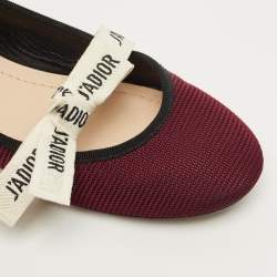 مملوكة مسبقًا Dior J'Adior Size 36.5 Burgundy Fabric Ballet Flats