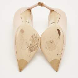 Pre Owned حذاء كعب عالي ديور نوفا جلد كريمي مقدمة مدببة مقاس 36