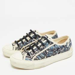 Pre Owned Dior Walk'n'Dior Size 39 Blue/Cream Canvas Lace Up Sneakers