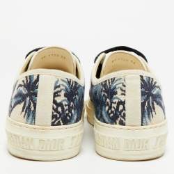 Pre Owned Dior Walk'n'Dior Size 39 Blue/Cream Canvas Lace Up Sneakers