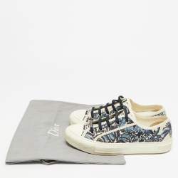 Pre Owned Dior Walk'n'Dior Size 39 Blue/Cream Canvas Lace Up Sneakers