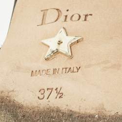 مملوكة مسبقًا حذاء كعب عالي ديور دانفول جلد برّاق أسود برباط مقاس 37.5