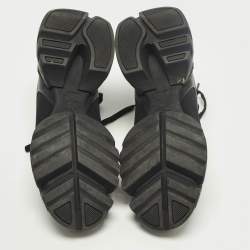 مملوكة مسبقًا حذاء رياضي ديور دي كونكت جلد أسود، نيوبين ومطاط عنق منخفض مقاس 36