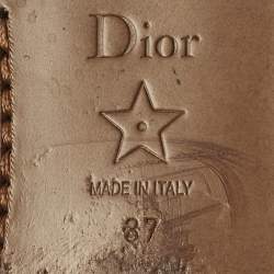 Pre Owned حذاء لوفرز ديور سليب أون بلاتفورم بوي جلد أسود مصقول مقاس 37