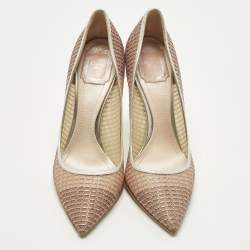 مملوكة مسبقًا Dior Size 38.5 Pink Lace and Mesh Pointed Toe Pumps
