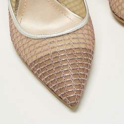 مملوكة مسبقًا Dior Size 38.5 Pink Lace and Mesh Pointed Toe Pumps