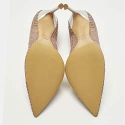 مملوكة مسبقًا Dior Size 38.5 Pink Lace and Mesh Pointed Toe Pumps