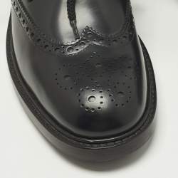 Pre Owned Dior D-Order Size 40 Black Leather Combat Boots