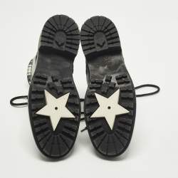 Pre Owned Dior D-Order Size 40 Black Leather Combat Boots