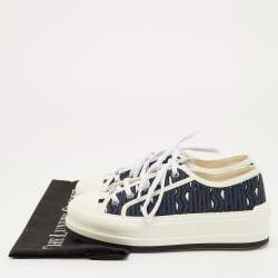 Pre Owned Dior Walk'n'Dior Size 35 Navy Blue Canvas Low Top Sneakers