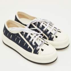Pre Owned Dior Walk'n'Dior Size 35 Navy Blue Canvas Low Top Sneakers